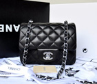 Chanel 1115 mini Classic Flap Bag Original Sheepskin Leather Lavender in Silver 1115