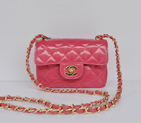 Chanel 1115 mini Classic Flap Bag Patent Leather Peach in Gold 1115