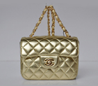 Chanel 1115 mini Classic Flap Bag Sheepskin Leather Gold in Gold 1115