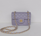 Chanel 1115 mini Classic Flap Bag Sheepskin Leather Lavender in Gold 1115