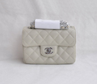 Chanel 1115 mini Classic Flap Bag Sheepskin Leather Offwhite in Silver 1115