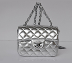 Chanel 1115 mini Classic Flap Bag Sheepskin Leather Silver in Silver 1115