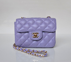 Chanel 1115 mini Classic Flap Bag Sheepskin Leather Violet in Gold 1115