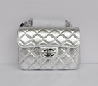 Chanel 1115 mini Classic Flap Bag Sheepskin Leather light silver in Silver 1115
