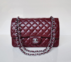 Chanel 2.55 Classic Flap Bag Sheepskin Leather in Claret with Silver Hardware 1112