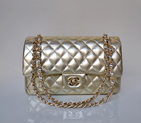 Chanel 2.55 Classic Flap Bag Sheepskin Leather in Gold with Gold Hardware 1112