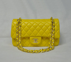 Chanel 2.55 Classic Flap Bag Sheepskin Leather in Lemon with Gold Hardware 1112