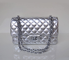 Chanel 2.55 Classic Flap Bag Sheepskin Leather in Silver with Silver Hardware 1112