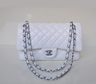 Chanel 2.55 Classic Flap Bag Sheepskin Leather in white with Silver Hardware 1112