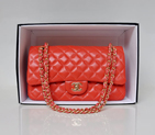 Chanel 2.55 Classic Original Leather Flap Bag 1112 in Orange with Gold Hardware 1112