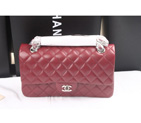 Chanel 2.55 Classic Original Sheepskin Leather Flap Bag 1112 in Claret with Silver Hardware 1112