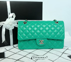Chanel 2.55 Classic Original Sheepskin Leather Flap Bag 1112 in Lake Green with Silver Hardware 1112