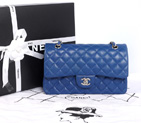 Chanel 2.55 Classic Original Sheepskin Leather Flap Bag 1112 in Royalblue with Silver Hardware 1112