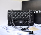 Chanel 2.55 Series Classic Flap Bag 1112 Original Caviar leather in Black with Silver 1112