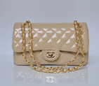 Chanel 2.55 Series Patent Leather Flap Bag 1112 in Apricot with Gold Hardware 1112