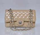 Chanel 2.55 Series Patent Leather Flap Bag 1112 in Apricot with Silver Hardware 1112