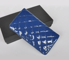 Chanel A001 Patent leather Long Two-Fold Wallets in Royalblue A001