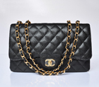 Chanel A28600 Caviar Leather Classic Flap Bag in Black with Gold A28600