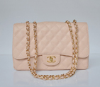 Chanel A28600 Caviar Leather Classic Flap Bag in Pink with Gold A28600