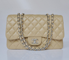 Chanel A28600 Sheepskin Leather Classic Flap Bag in Apricot with Silver A28600