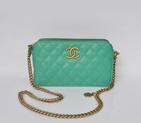 Chanel A30189 Sheepskin Leather Shoulder Bag Brass Lakegreen A30189
