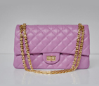 Chanel A30226 Classic Flap Bag Sheepskin Leather in Purple with Gold hardware A30226