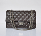Chanel A30226 Classic Flap Bag Tree Stripes Leather in Coffee A30226