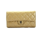 Chanel A31509 Apricot Lambskin leather Long Tri-Fold Wallets A31509