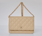 Chanel A33814 Caviar Leather Flap Bag Apricot in Gold A33814