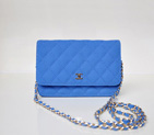 Chanel A33814 Nubuck Cannage Pattern leather mini Flap Bag with Blue A33814