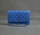 Chanel A33814 Original Cannage Pattern Nubuck Leather Flap Bag Medium Blue in Silver A33814