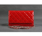 Chanel A33814 Original Patent Leather Flap Bag Red in Silver A33814