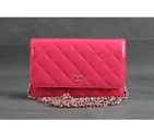 Chanel A33814 Original Patent Leather Flap Bag Rose in Silver A33814