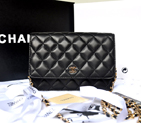 Chanel A33814 Original Sheepskin Leather mini Flap Bag Black with Gold A33814