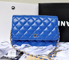 Chanel A33814 Original Sheepskin Leather mini Flap Bag Blue with Gold A33814