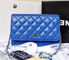 Chanel A33814 Original Sheepskin Leather mini Flap Bag Blue with Silver A33814