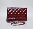 Chanel A33814 Patent Leather Flap Bag Claret in Silver A33814