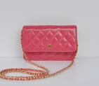 Chanel A33814 Patent Leather Flap Bag Peach in Gold A33814