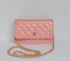 Chanel A33814 Patent Leather Flap Bag Pink in Gold A33814