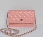 Chanel A33814 Patent Leather Flap Bag Pink in Silver A33814