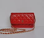 Chanel A33814 Patent Leather Flap Bag Red in Gold A33814