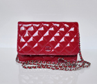 Chanel A33814 Patent Leather Flap Bag Rose in Silver A33814