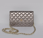 Chanel A33814 Sheepskin Leather Flap Bag Antique Silver in Gold A33814