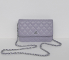 Chanel A33814 Sheepskin Leather Flap Bag Light Blue in Silver A33814