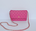 Chanel A33814 Sheepskin Leather Flap Bag Rose in Gold A33814