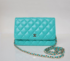 Chanel A33814 lake green Sheepskin Leather mini Flap Bag Gold A33814
