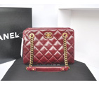 Chanel A37015 Perfect Edge Maroon Shiny Calf Leather Shoulder Bag A37015