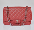 Chanel A47600 Caviar Leather Jumbo Flap Bag in Red with Silver A47600