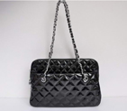 Chanel A49274 Patent Leather Shoulder Bag Black A49274