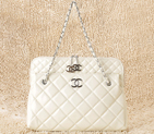 Chanel A49274 Patent Leather Shoulder Bag White A49274